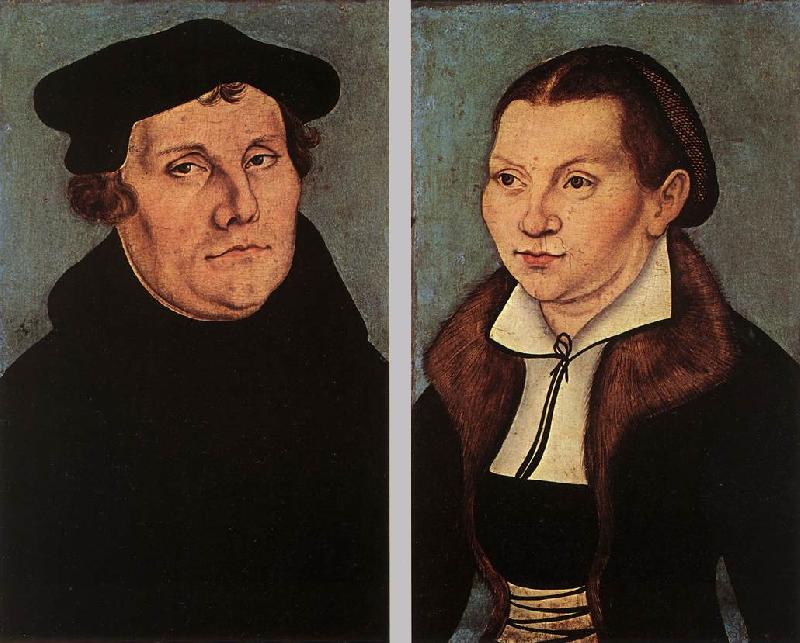 CRANACH, Lucas the Elder Portraits of Martin Luther and Catherine Bore dfg oil painting image